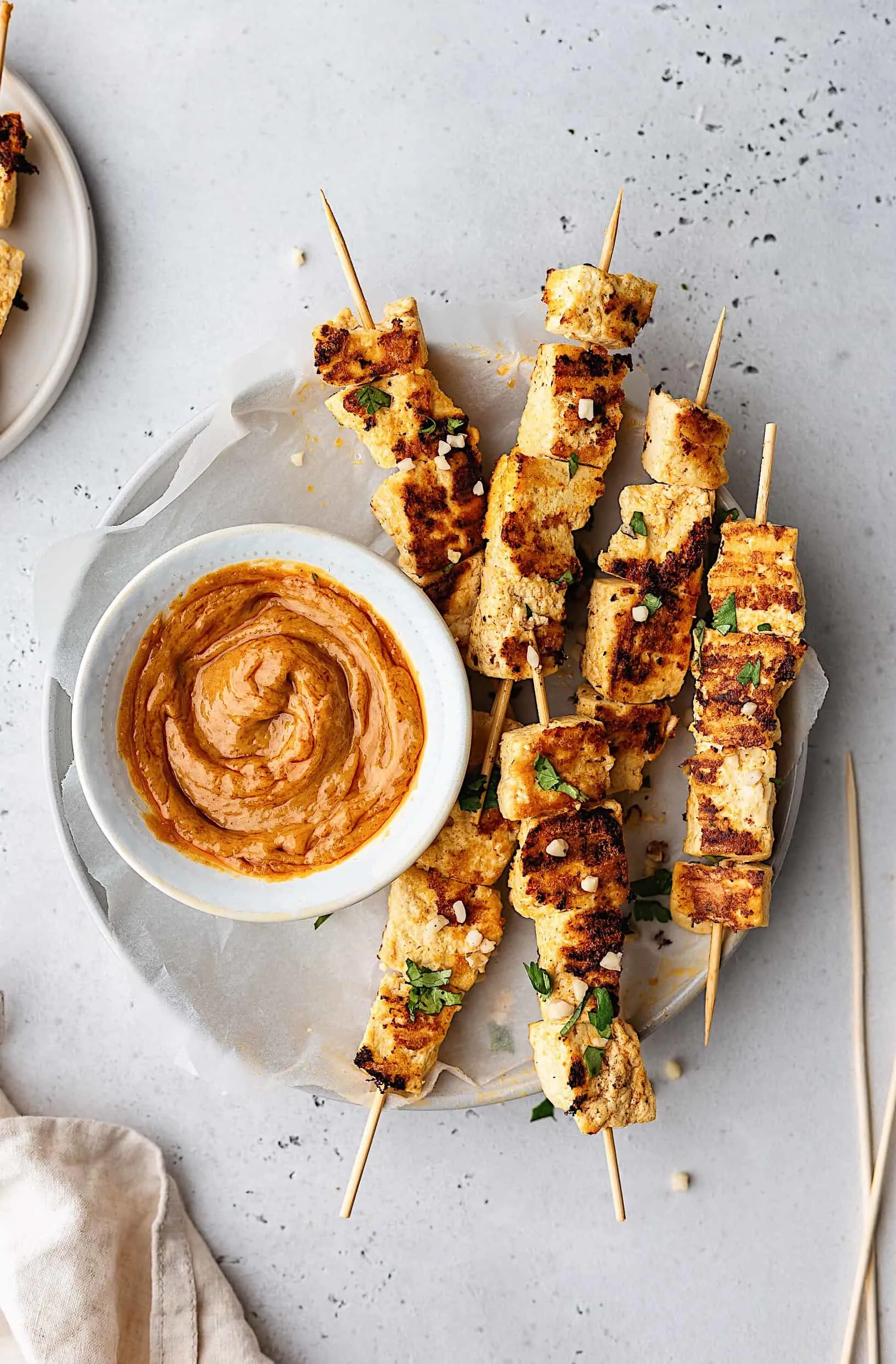 Thai Tofu Skewers with Thai Peanut Sauce