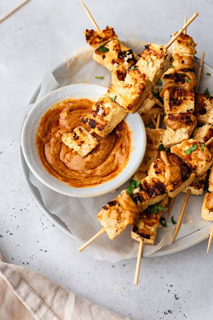 Thai Tofu Satay with Peanut Sauce Cupful of Kale