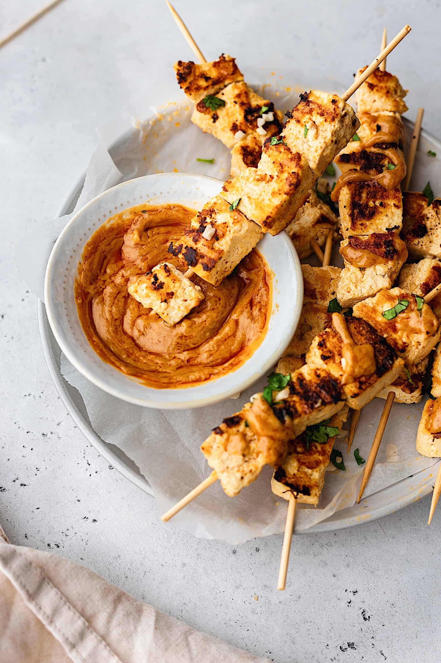 Thai Tofu Satay with Peanut Sauce - Cupful of Kale