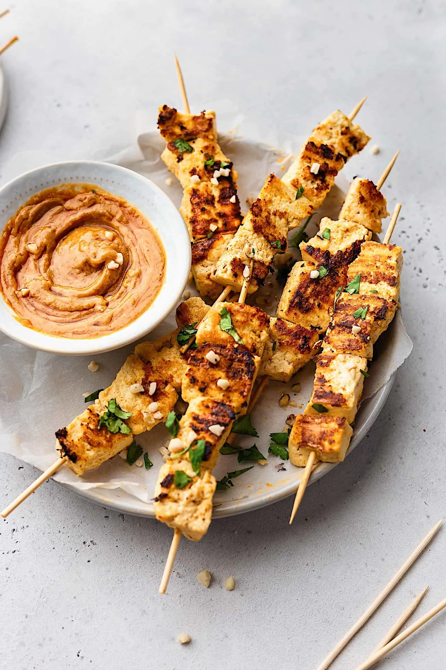 Thai fried tofu with sweet peanut dipping sauce - Messy Vegan Cook