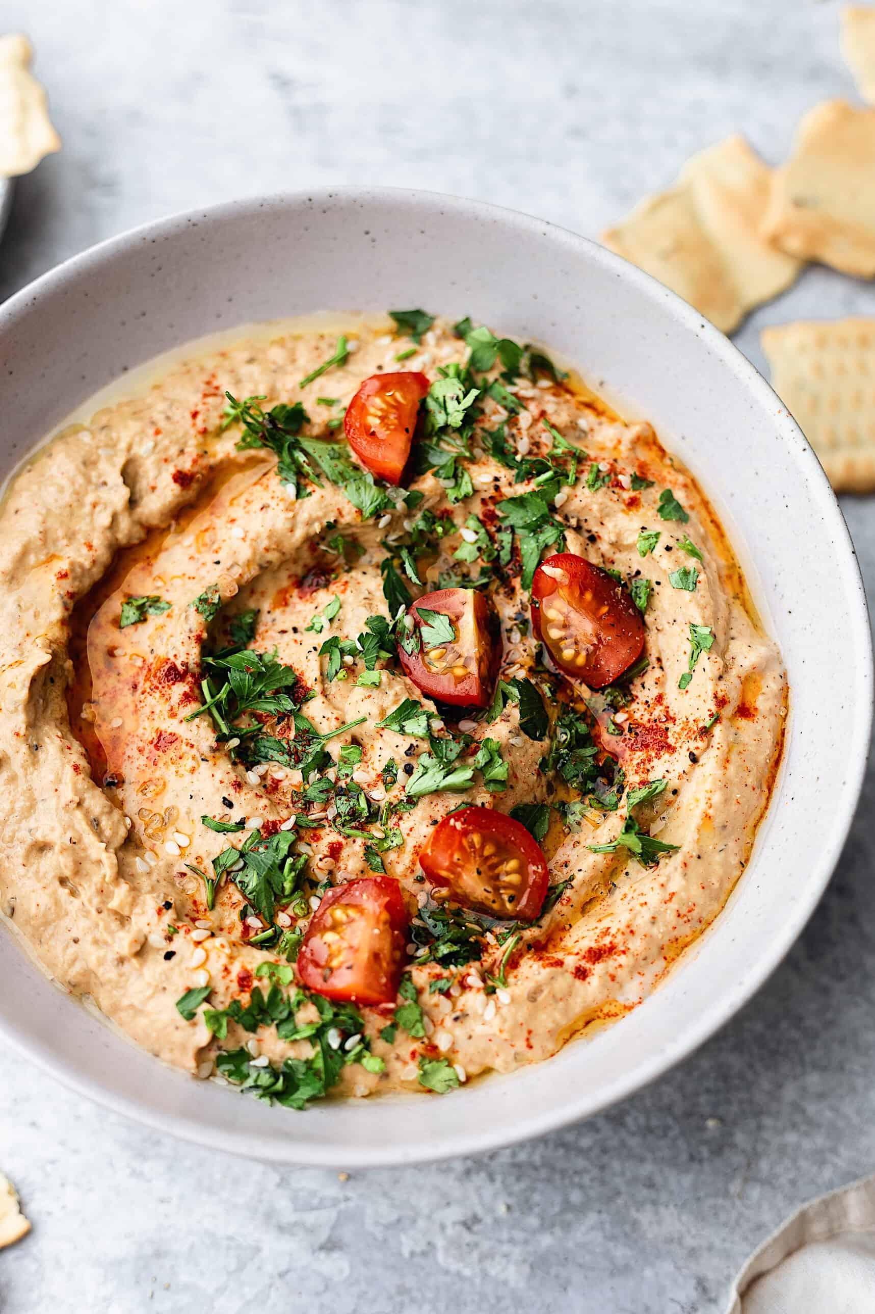 Smoky Roasted Eggplant Dip - Cupful of Kale