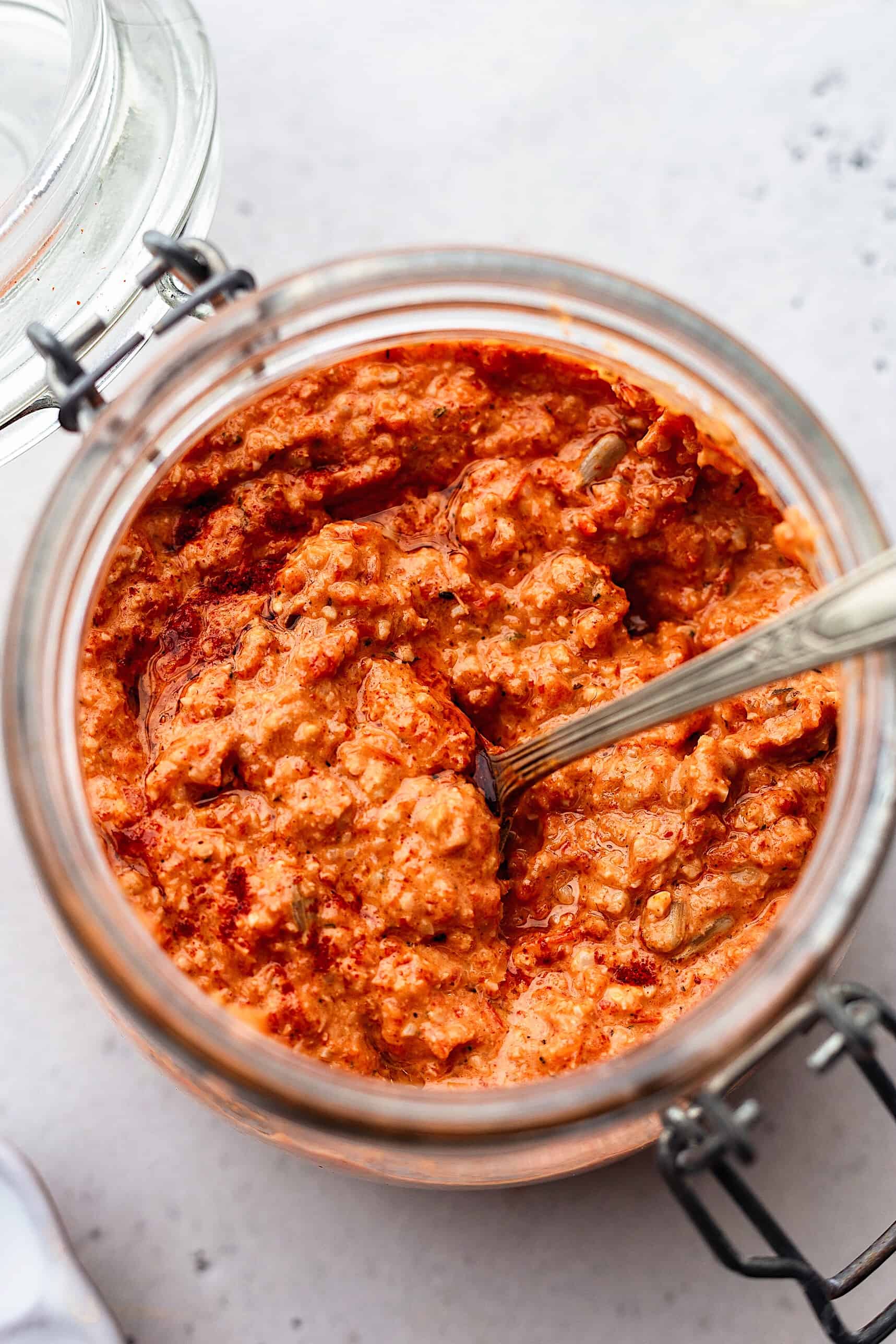 Sunflower Seed Romesco Sauce #spanishrecipe #recipe #food #vegan #nutfree #glutenfree #romesco #pepper