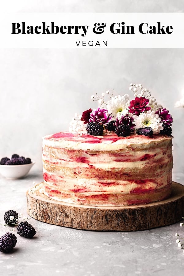 Vegan Blackberry and Gin Cake #cake #recipe #vegan #vegancake #dairyfree #blackberry #gin #seedlip #fruit