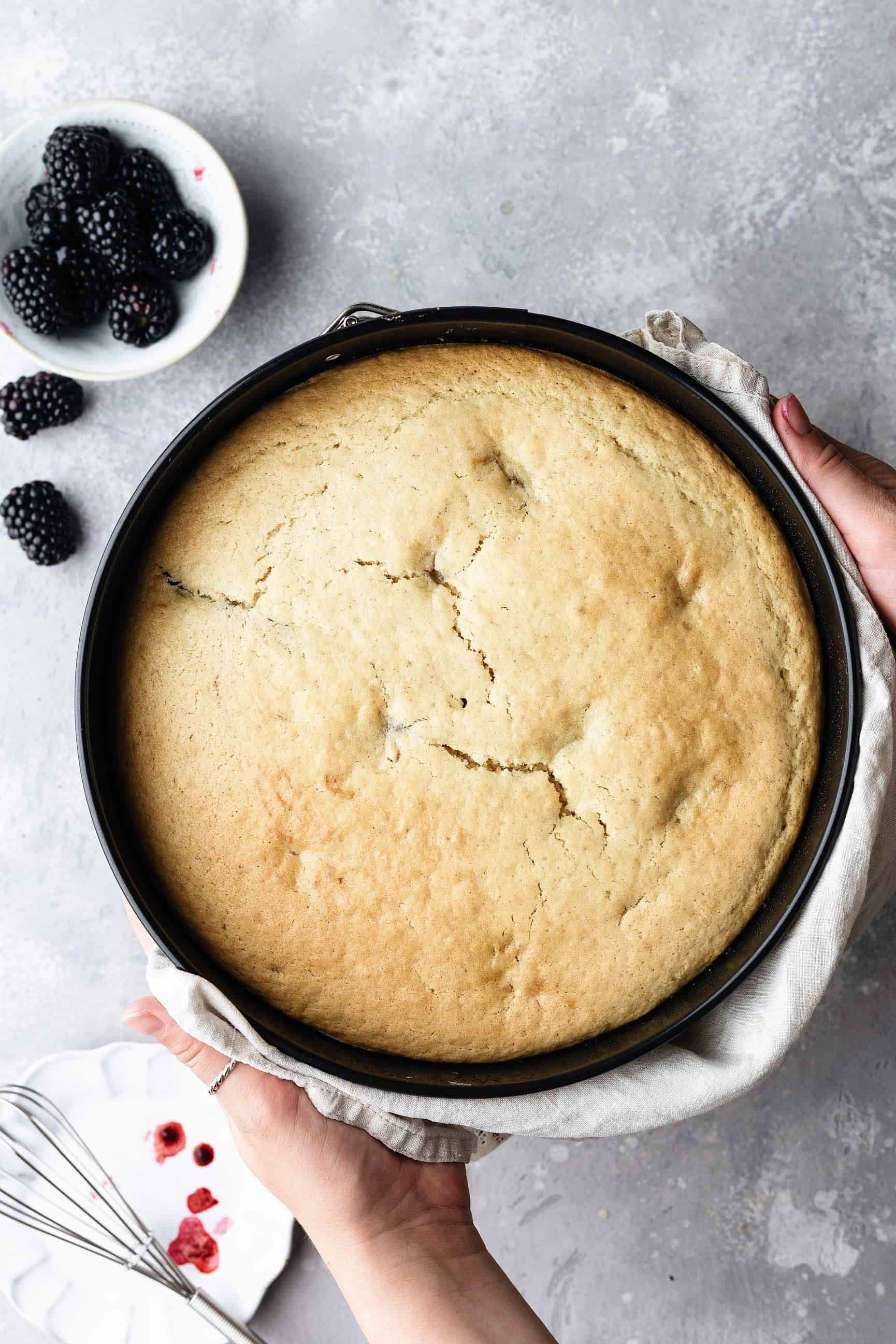 Vegan Blackberry and Gin Cake in Tin