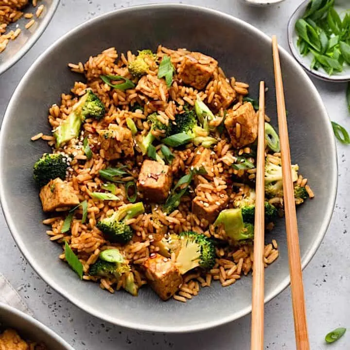 Vegan Tempeh Fried Rice #vegan #recipe #tempeh #broccoli #rice