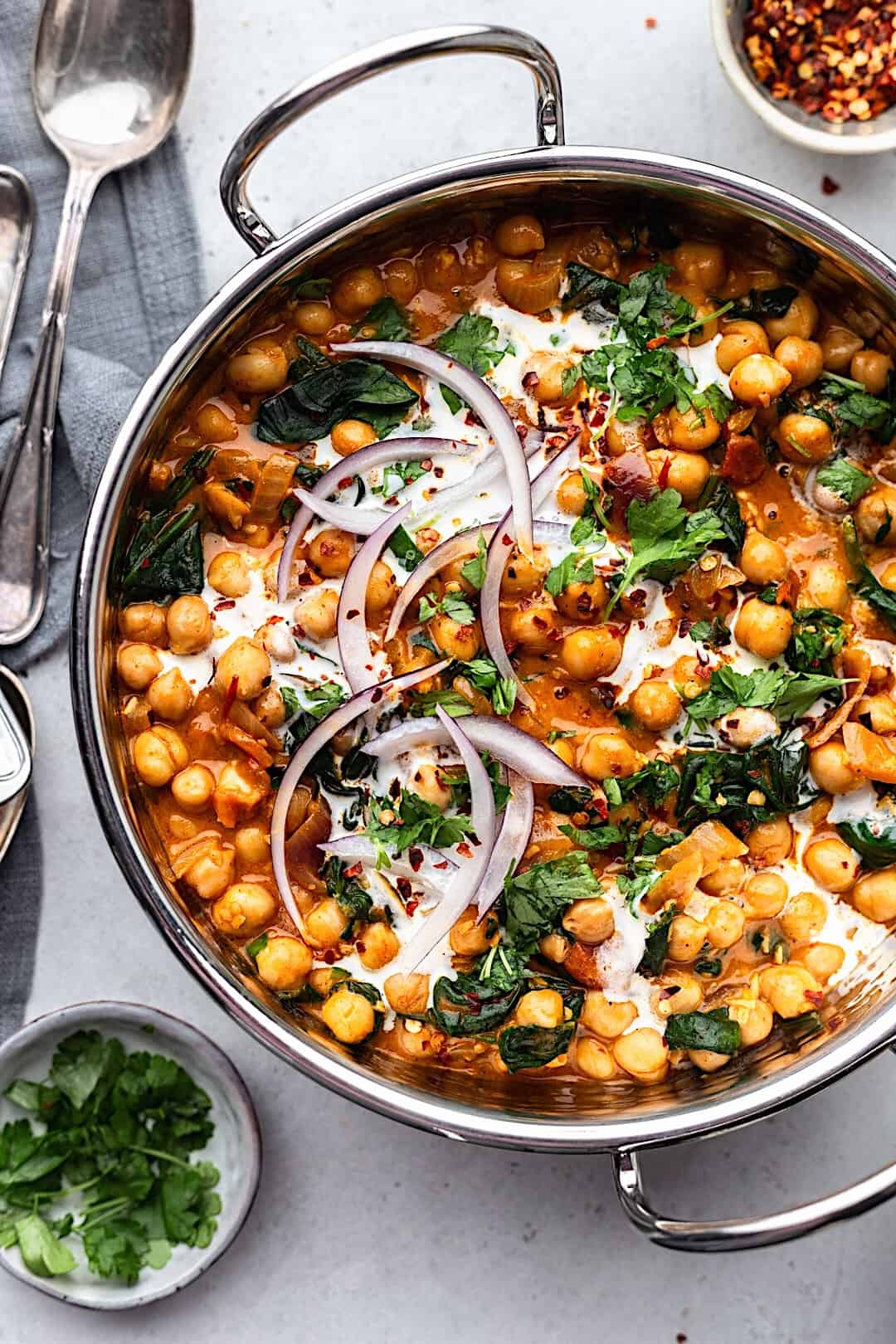 Creamy Chickpea and Spinach Curry - Cupful of Kale