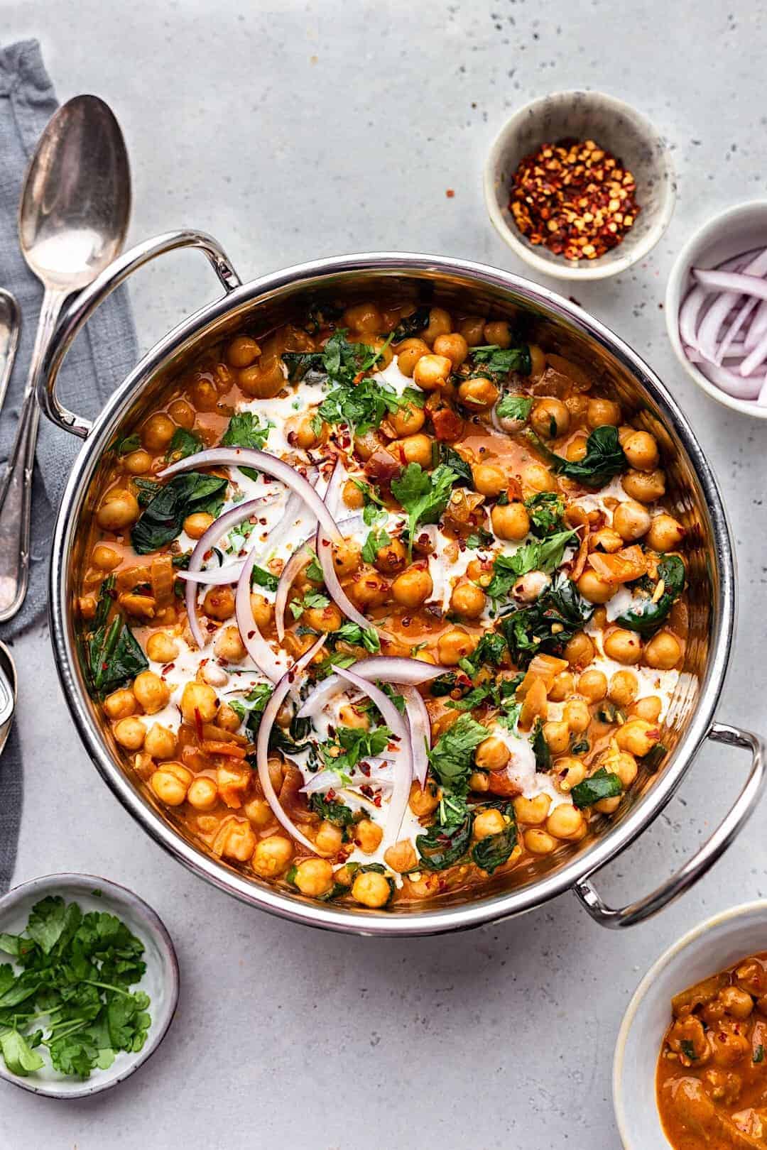 Creamy Chickpea and Spinach Curry - Cupful of Kale