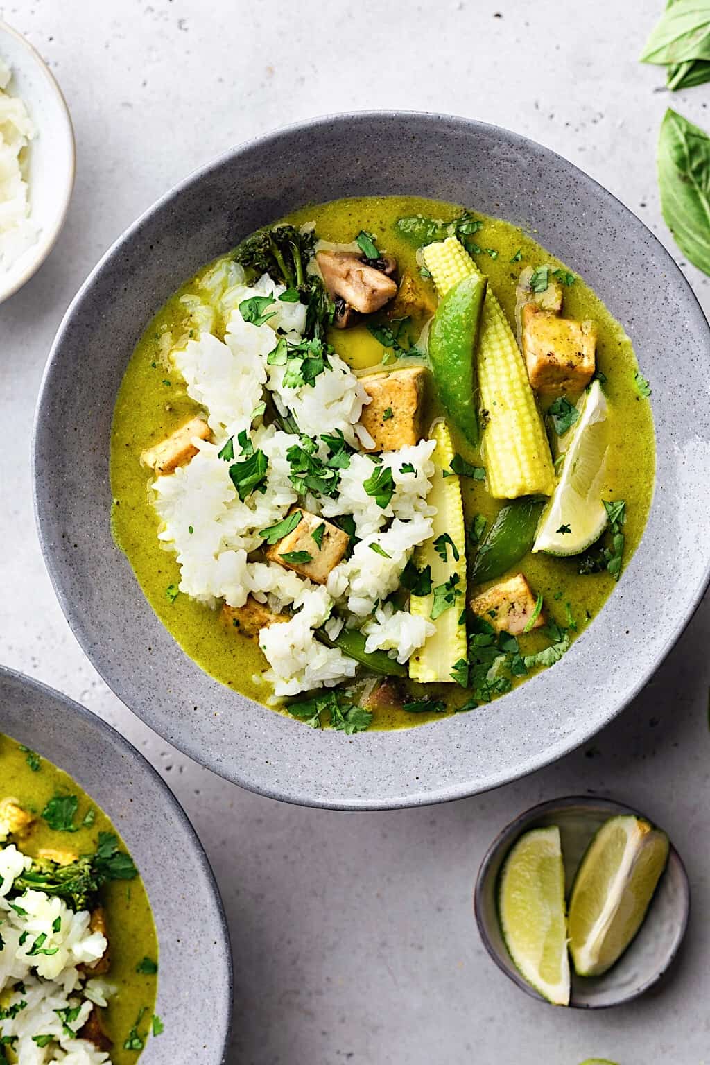 Thai Green Curry with Tofu and Vegetables Cupful of Kale