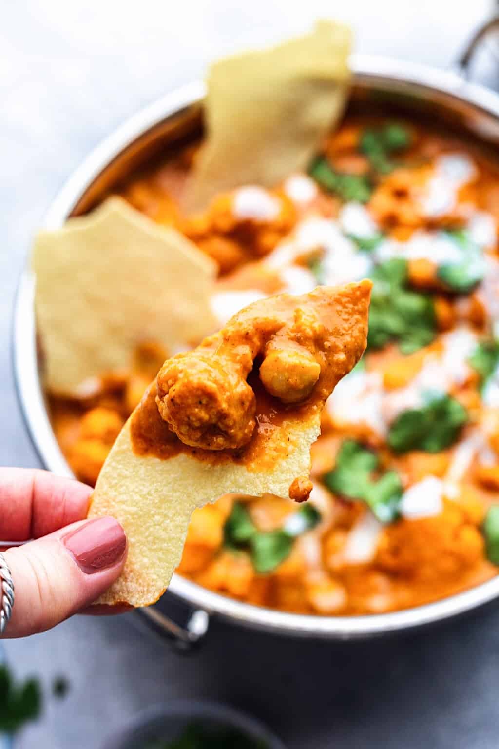 Creamy Cauliflower and Chickpea Curry - Cupful of Kale