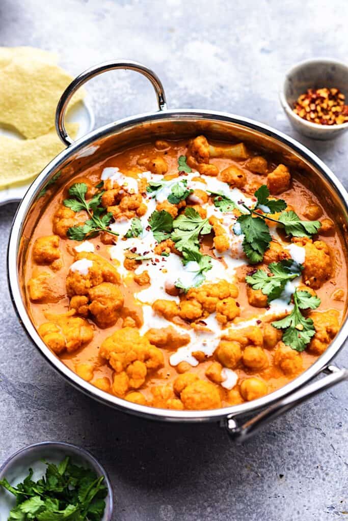 Creamy Cauliflower and Chickpea Curry - Cupful of Kale