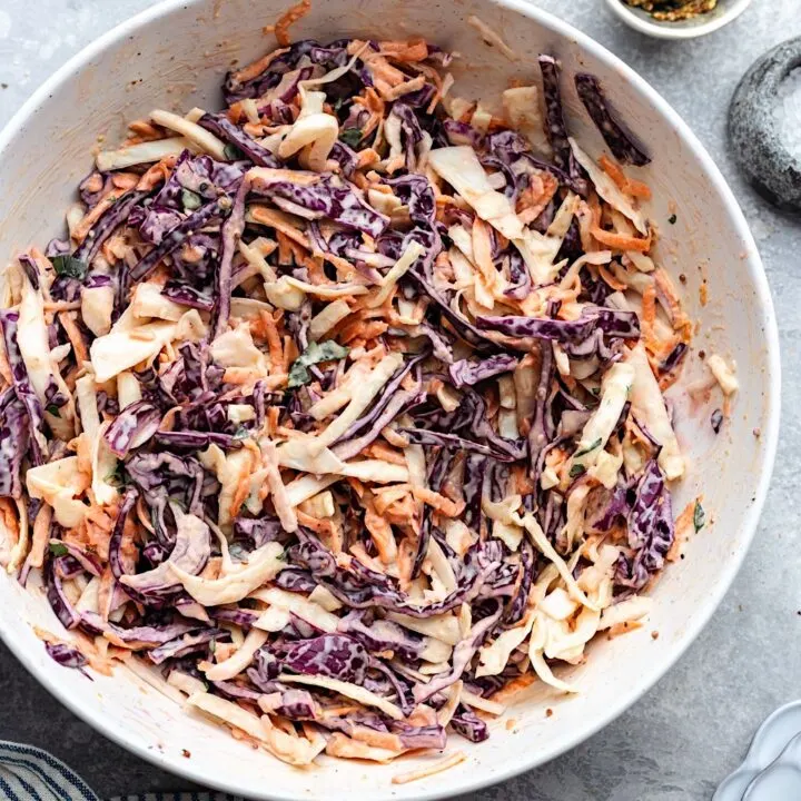 Easy Vegan Coleslaw #vegan #coleslaw #dairyfree #eggfree #mayo #food