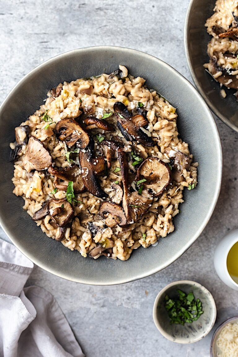 Creamy Vegan Wild Mushroom Risotto #vegan #mushroom #risotto #recipe #dairyfree #plantbased