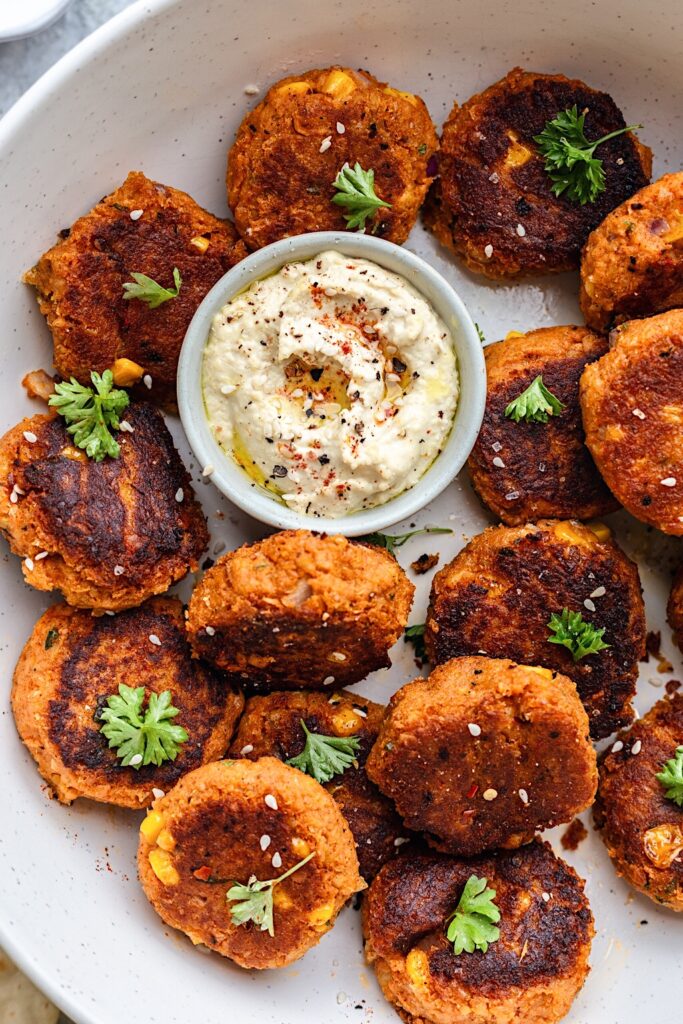 Sweet Potato and Corn Falafels #vegan #falafel #lunch #recipe #food #glutenfree