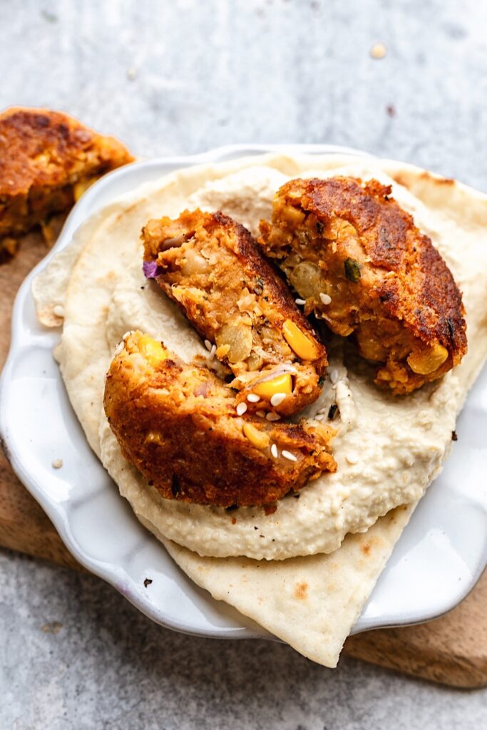 Sweet Potato and Corn Falafels #vegan #falafel #lunch #recipe #food #glutenfree