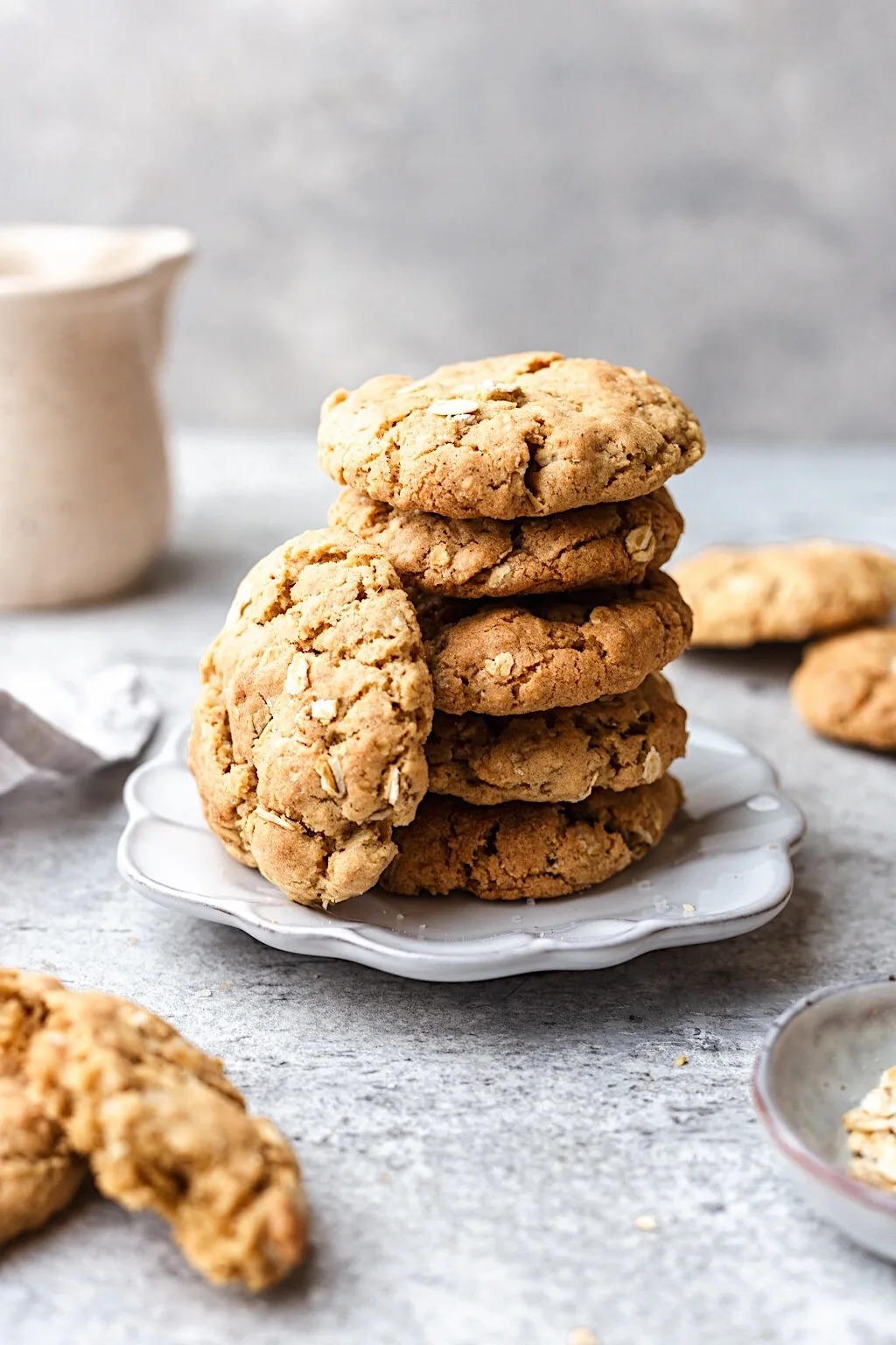Vegan Oat Cookie Stack #vegan #oat #cookies #recipe #dairyfree #eggfree #baking
