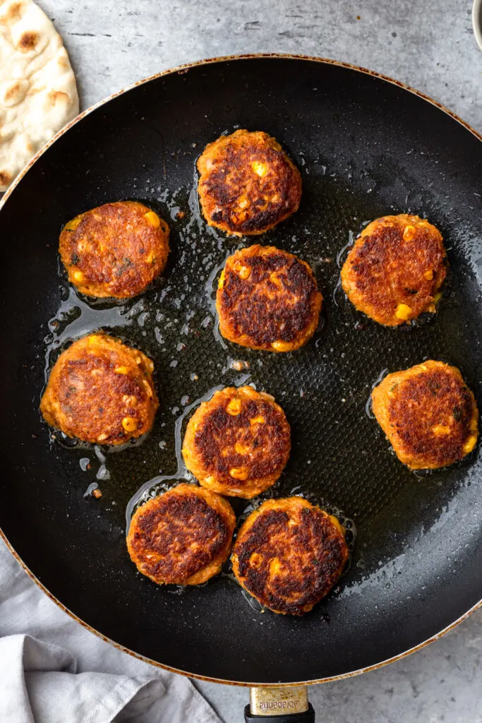 Sweet Potato and Corn Falafels Pan Fried