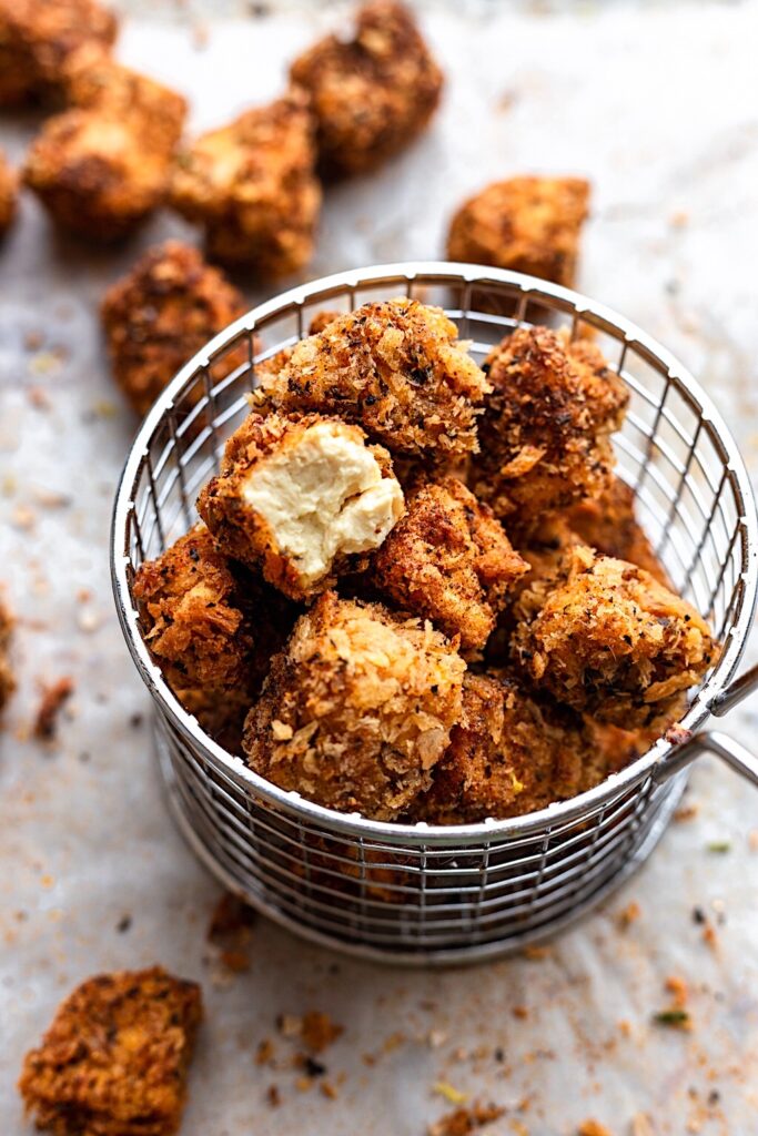 Fried Cajun Popcorn Tofu #tofu #cajun #vegan #plantbased