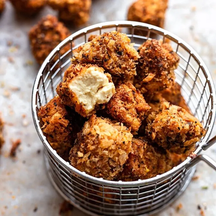 Fried Cajun Popcorn Tofu #tofu #cajun #vegan #plantbased