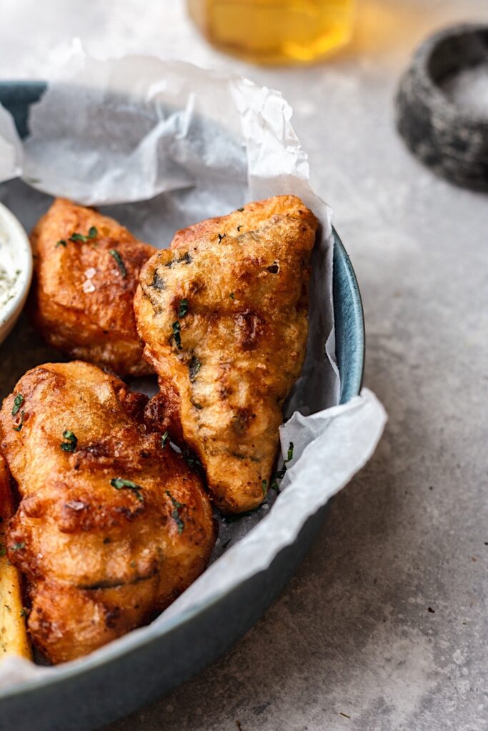 Vegan Beer Battered Tofish and Chips #vegan #fish #tofu #chips #dairyfree #plantbased