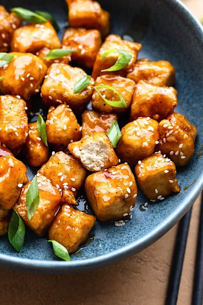 Vegan Sweet and Sour Tofu #tofu #sweetandsour #chinesefood #dairyfree
