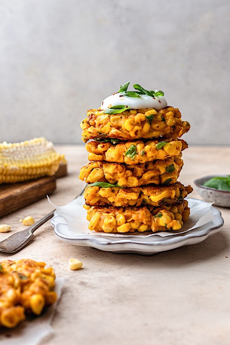 Vegan Cheesy Corn Fritters with Lemon Pepper Mayo #corn #sweetcorn #fritter #mayo #vegan #glutenfree #dairyfree