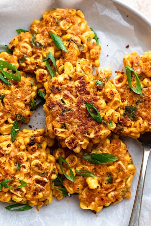 Vegan Cheesy Corn Fritters with Lemon Pepper Mayo Cupful of Kale