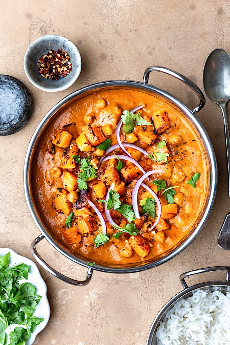 Vegan Roasted Butternut Squash Chickpea Curry #curry #squash #chickpea #dairyfree #vegan