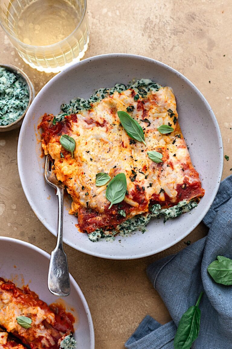 Vegan Spinach and Ricotta Cannelloni #spinach #ricotta #pasta #vegan #dairyfree #recipe