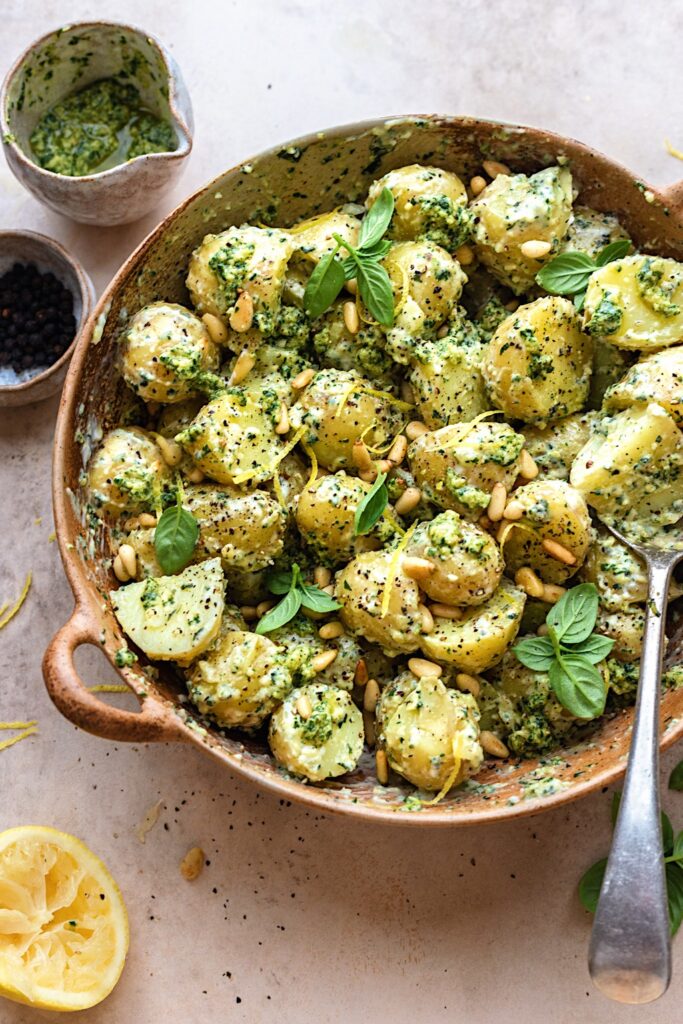 Smashed Jersey Royals & Summer Pesto Salad Recipe