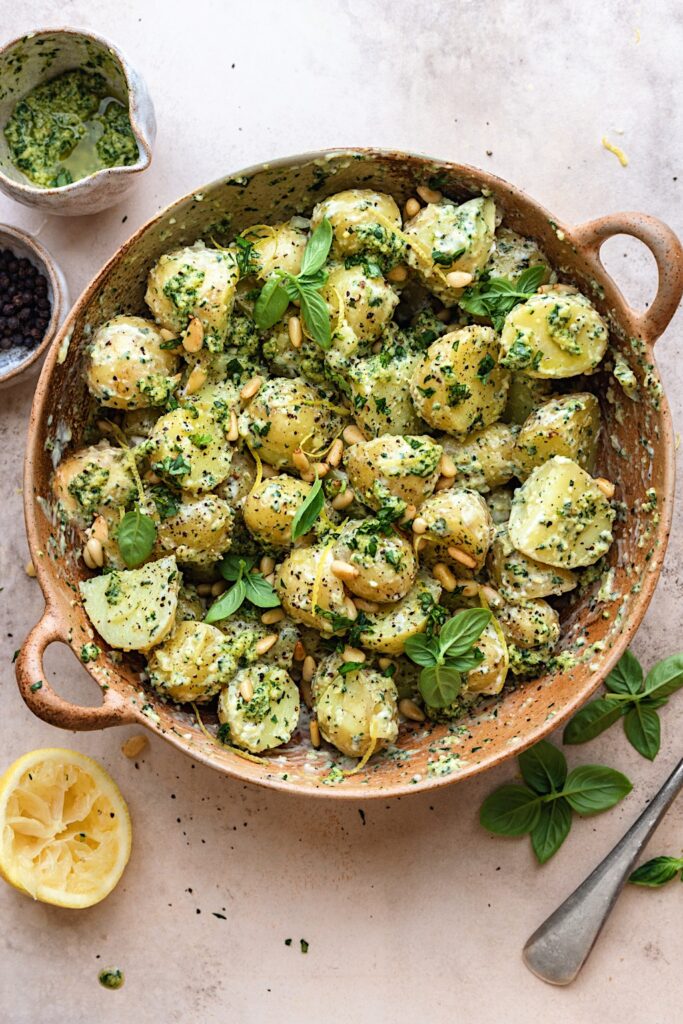 Vegan Pesto Pasta Salad #potato #salad #pesto #vegan #dairyfree