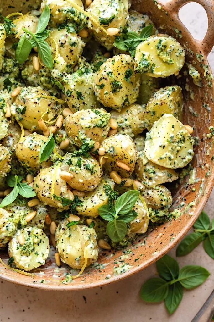 Vegan Pesto Pasta Salad #potato #salad #pesto #vegan #dairyfree