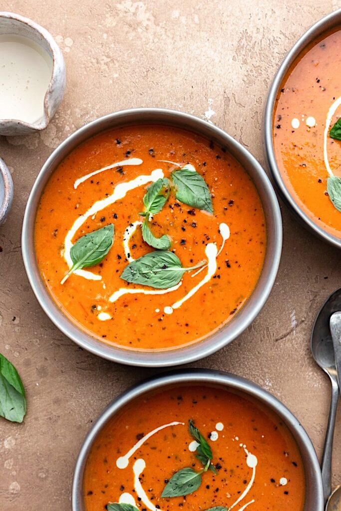 Vegan Creamy Tomato Soup #tomato #soup #winter #vegan #dairyfree #recipe 