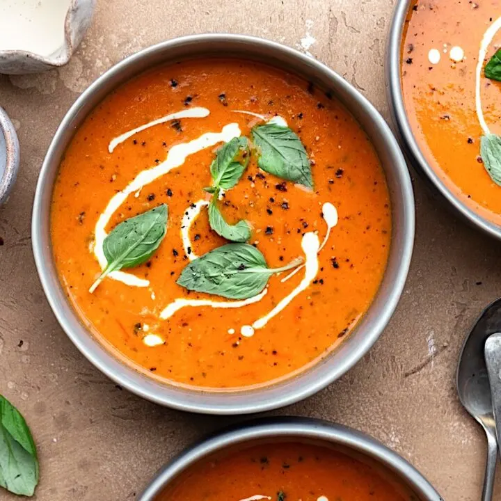 Vegan Creamy Tomato Soup #tomato #soup #winter #vegan #dairyfree #recipe