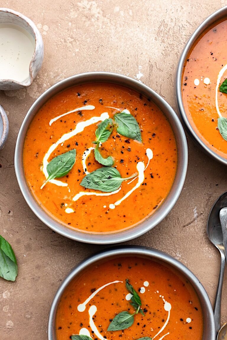 Vegan Creamy Tomato Soup #tomato #soup #winter #vegan #dairyfree #recipe