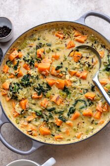 Creamy Sweet Potato and Wild Rice Soup - Cupful of Kale