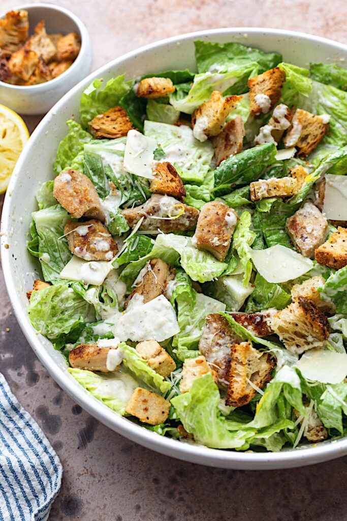 Vegan Chicken Caesar Salad - Cupful of Kale