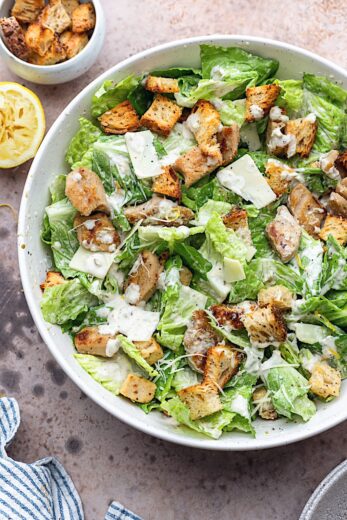 Vegan Chicken Caesar Salad - Cupful of Kale