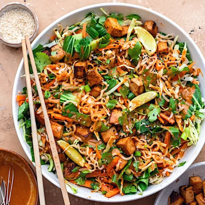 Thai Tofu Noodle Salad #noodle #salad #thai #tofu #peanut