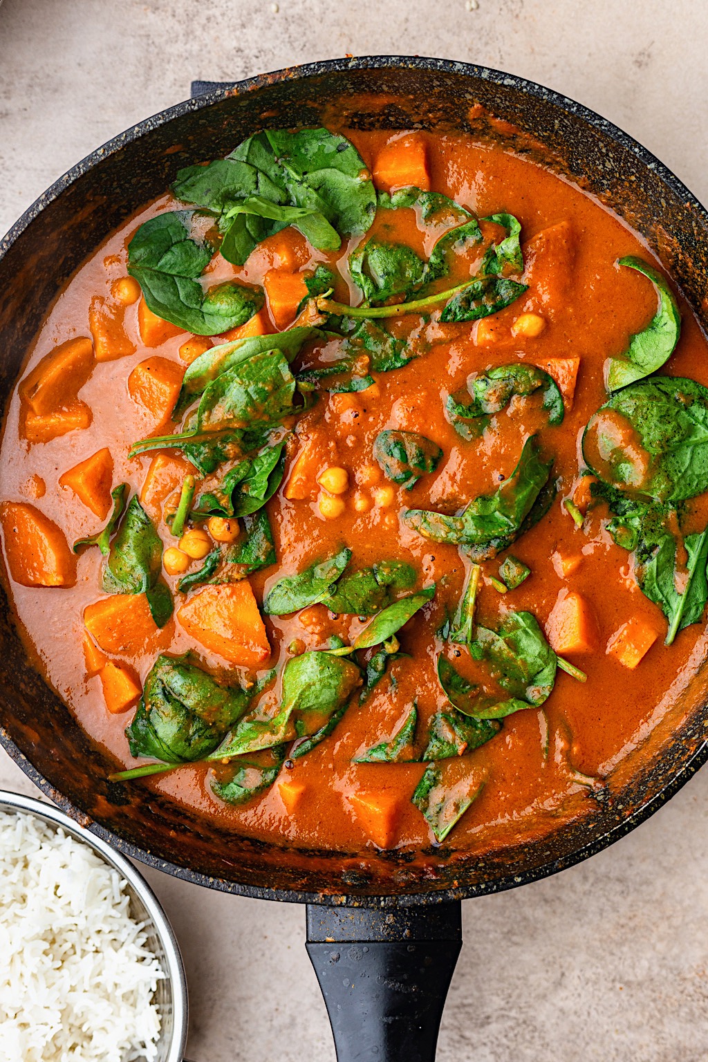 Sweet Potato Chickpea and Spinach Curry