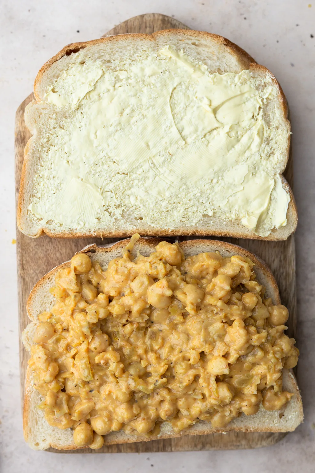 Vegan Coronation Chickpea Chicken Sandwich Open