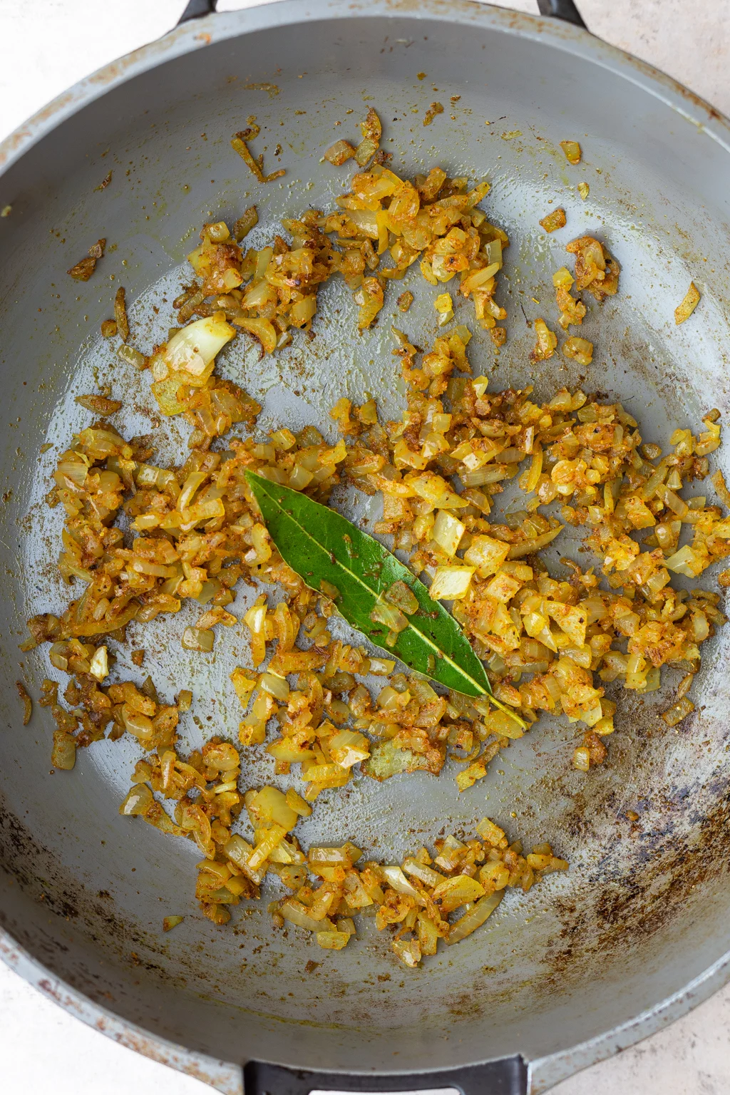 Coronation Chickpeas Fried Onion in Pan