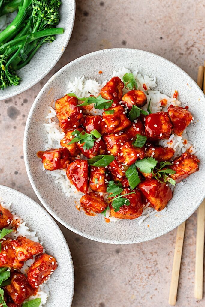 Gochujang Tofu Bowls Cupful of Kale