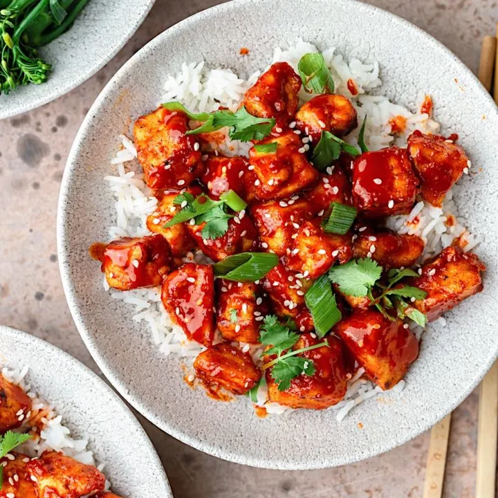 Vegan Gochujang Tofu #tofu #gochujang #korean #dairyfree #vegan #dinner