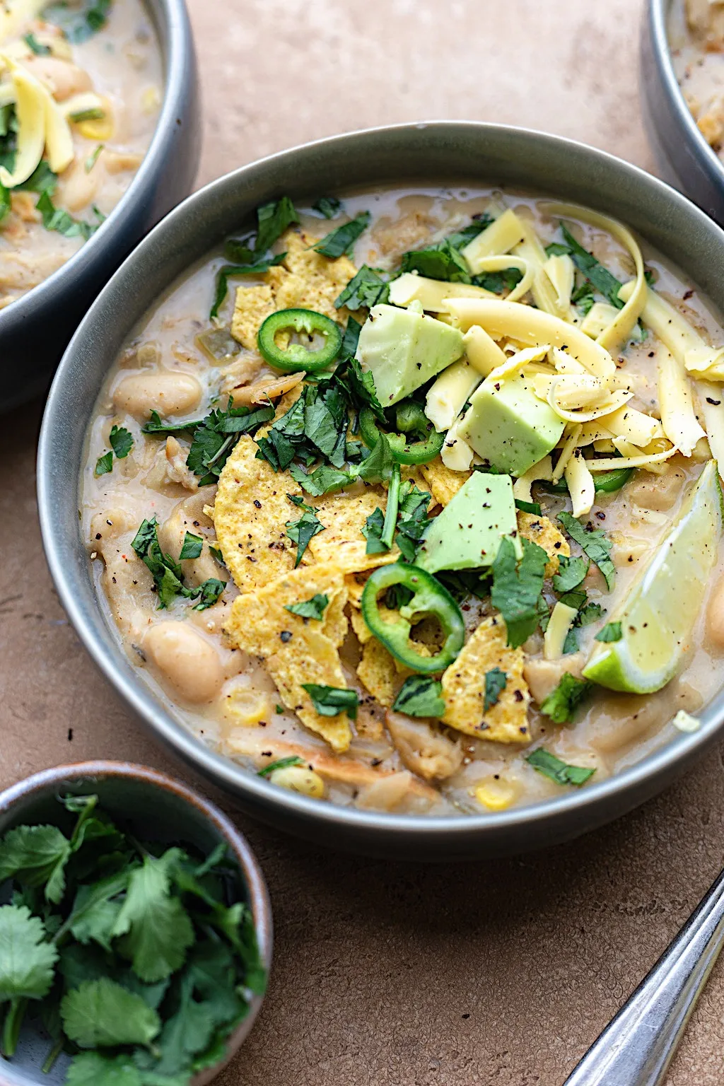 Vegan White Chicken Chili #chili #vegan #dairyfree #whitebean