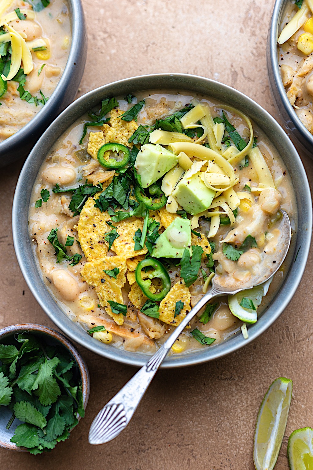 Vegan White Chicken Chili #chili #vegan #dairyfree #whitebean