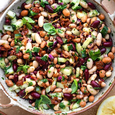 Herby Mixed Bean Salad - Cupful of Kale