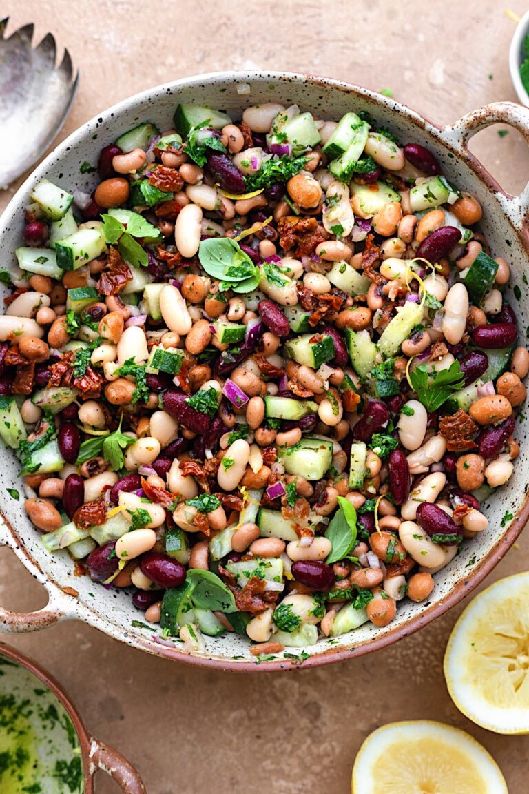 Mixed Bean Salad #beans #salad #vegan #vegetarian #summer