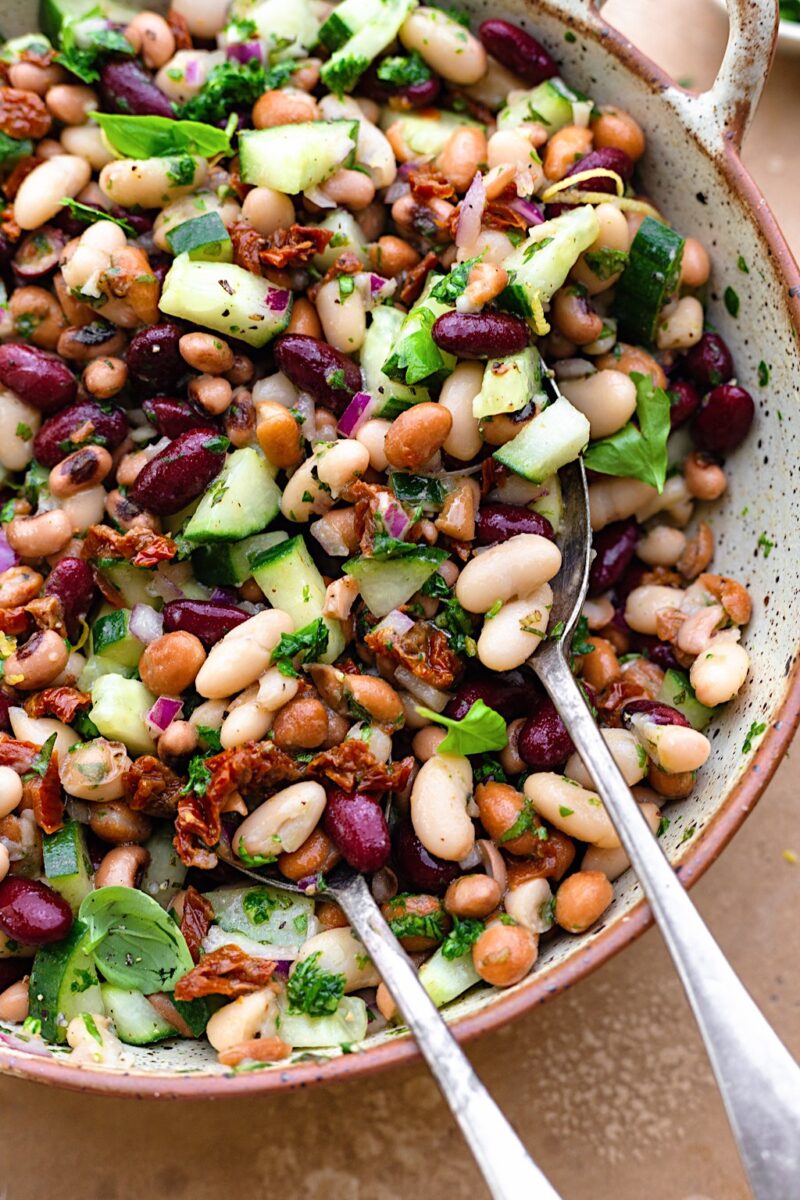 Herby Mixed Bean Salad - Cupful of Kale