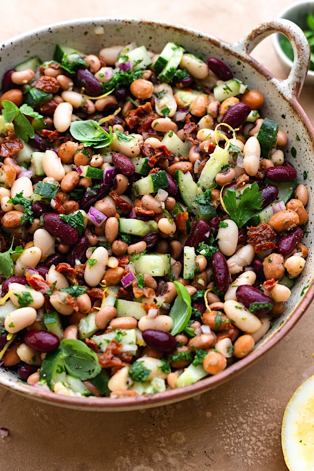 Herby Mixed Bean Salad - Cupful of Kale