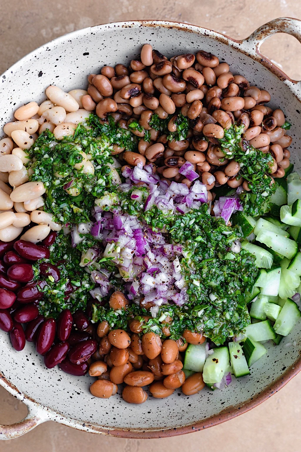 Mixed Bean Salad #beans #salad #vegan #vegetarian #summer